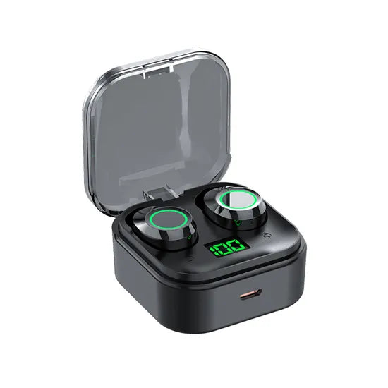 Écouteurs Bluetooth 5.3 YDmini avec boîtier, noirs, vue principale
