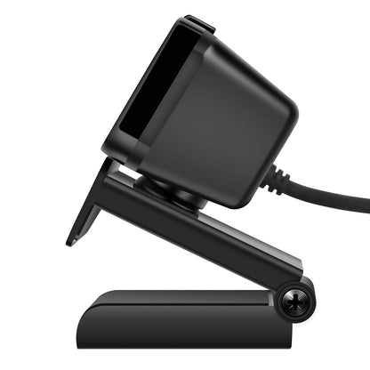 Webcam USB 1080p A35 avec autofocus, noire, vue latérale