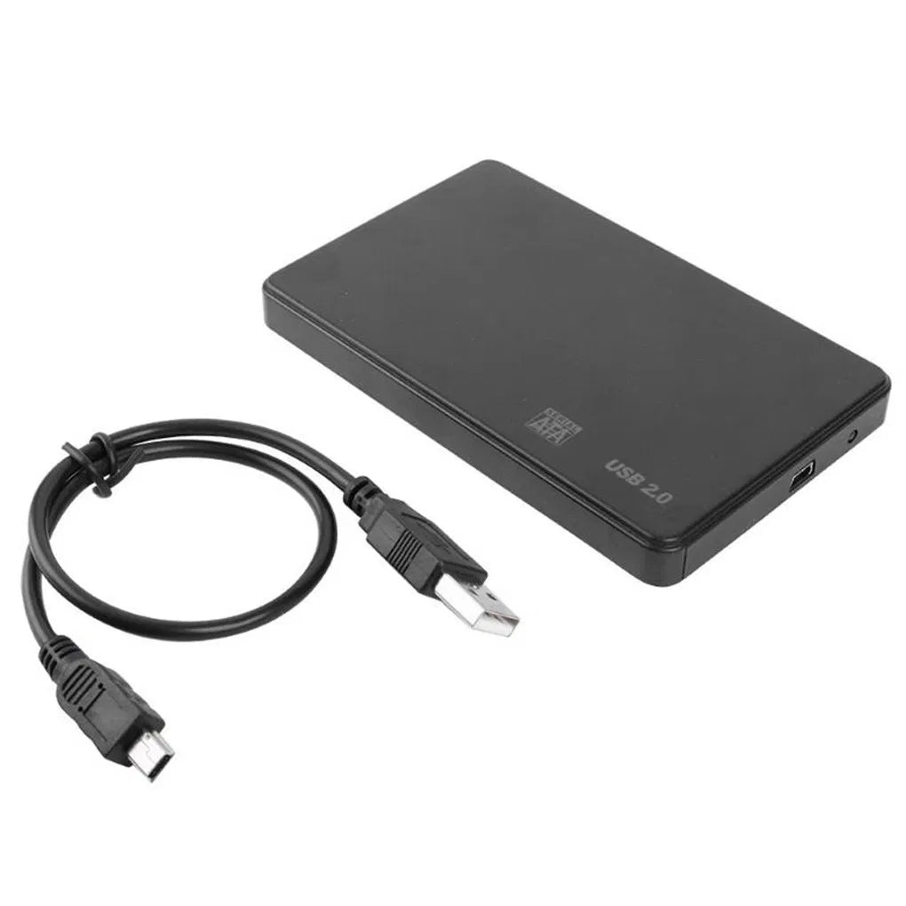 Boîtier SATA noir 2,5 pouces fermé avec câble USB-A vers mini-USB